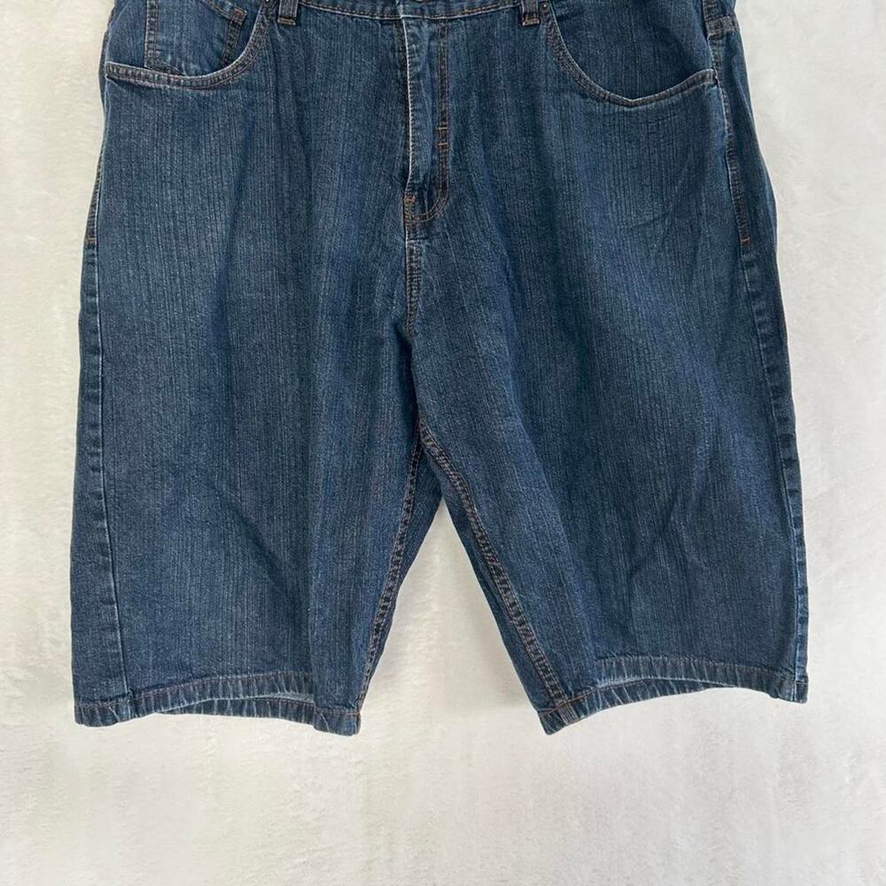 Rocawear Denim Shorts Mens 42 Dark‎ Wash Relaxed Fit Red Logo Y2K Hip Hop